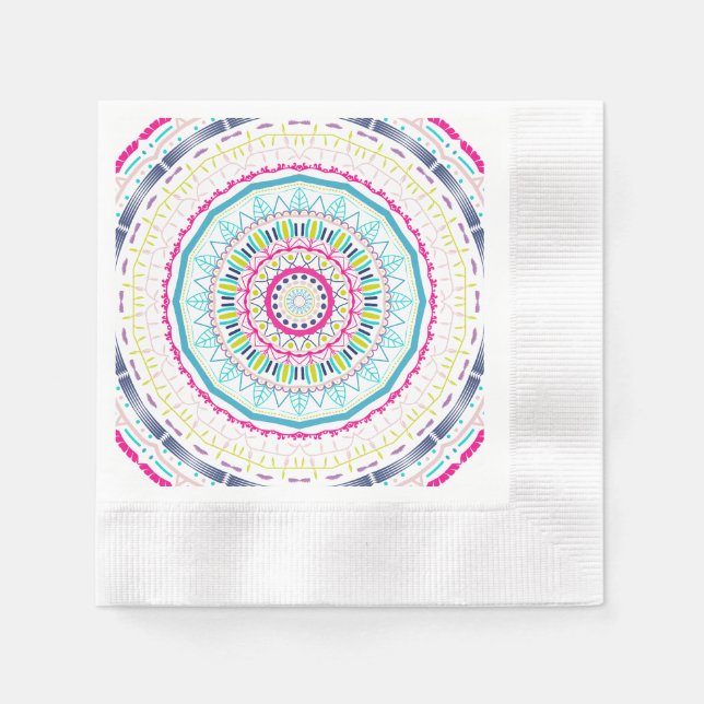 colourful mandala napkin (Front)