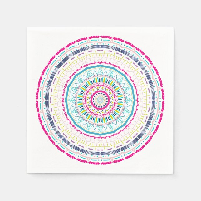 colourful mandala napkin (Front)
