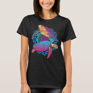 Colourful Mandala Ocean Animal Hawaiian Sea Turtle T-Shirt