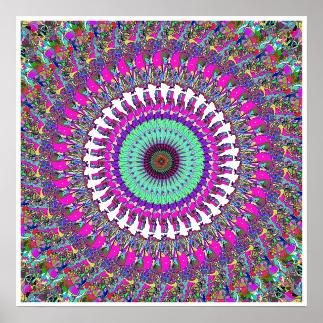 Colourful Mandala of Symmetry Poster (Front)
