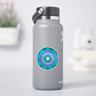Colourful Mandala on Blue Background