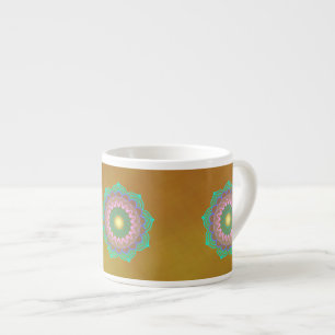 Colourful Mandala on Gold Background Espresso Cup