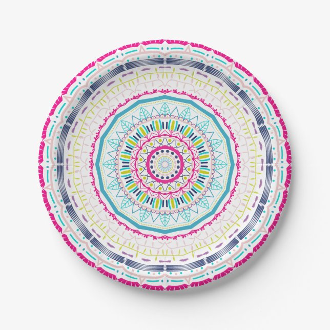 colourful mandala paper plate (Front)