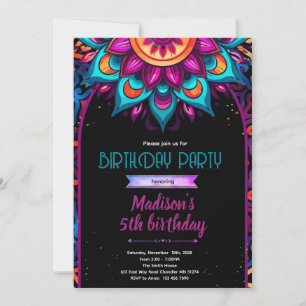 Colourful Mandala Party Invitation