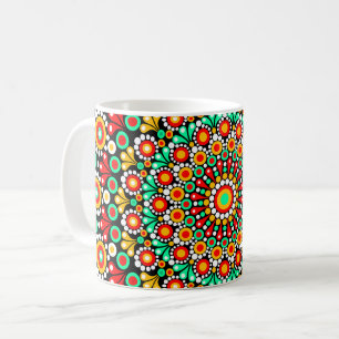 Colourful Mandala Pattern Boho Dot Coffee Mug