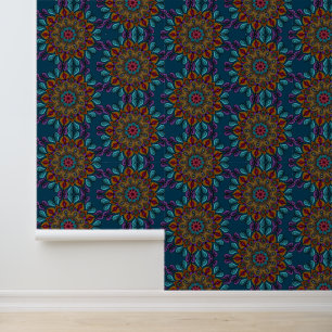    Colourful Mandala Pattern Boho Maximalist Hippi Wallpaper