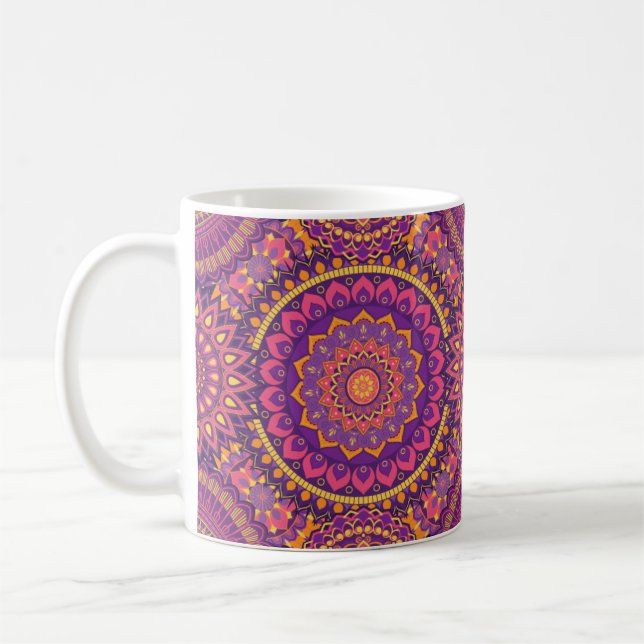 Colourful Mandala Pattern Coffee Mug (Left)