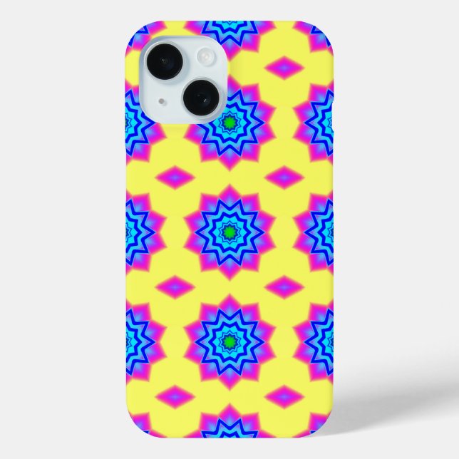 Colourful mandala pattern on yellow Case-Mate iPhone case (Back)
