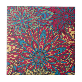 Colourful mandala pattern tile