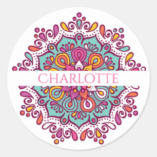 Colourful Mandala Personalised Sticker