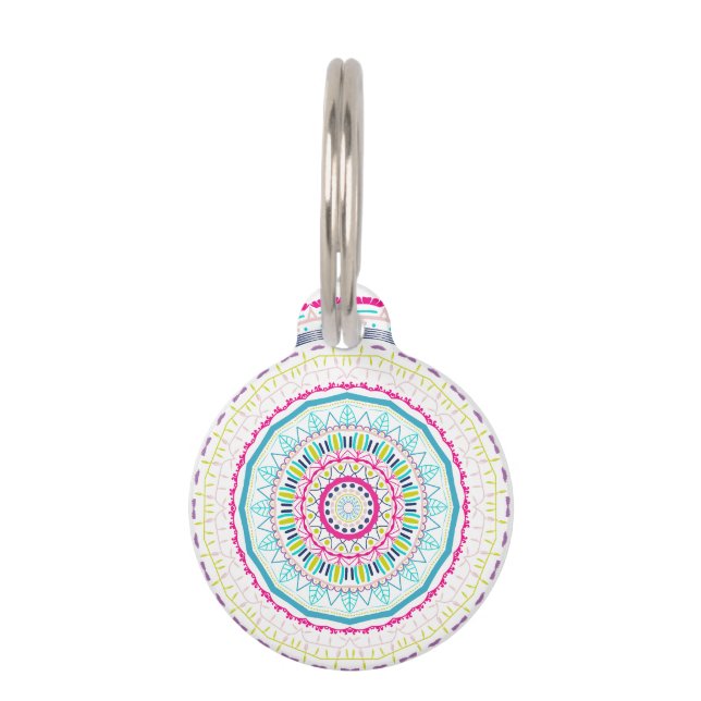 colourful mandala pet tag (Front)