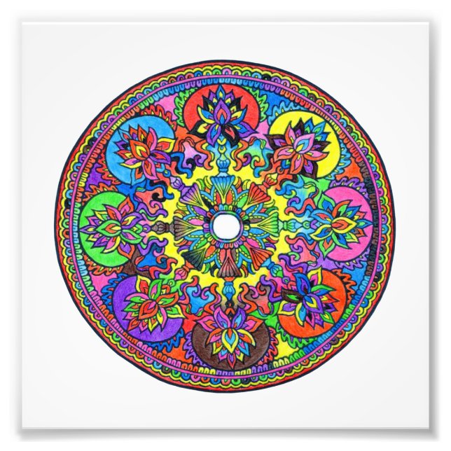 Colourful Mandala Photo Print (Front)