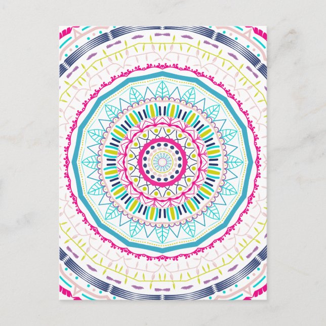 colourful mandala postcard (Front)