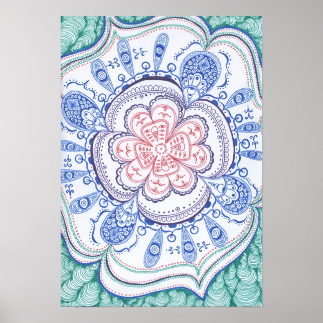 Colourful Mandala Poster. Poster (Front)