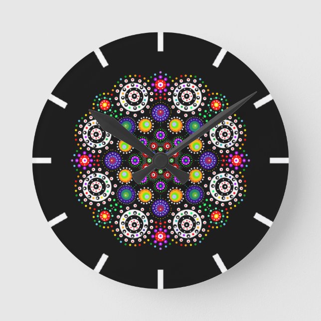 Colourful Mandala  Round Clock (Front)