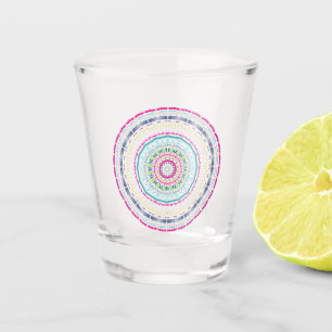colourful mandala shot glass