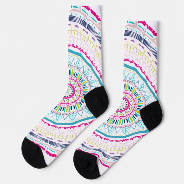 colourful mandala socks (Left)