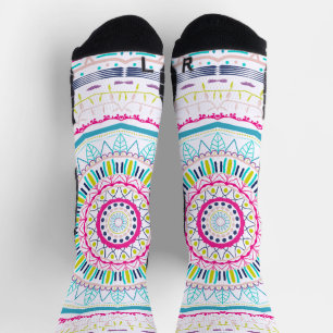 colourful mandala socks