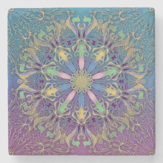Colourful Mandala Stone Coaster