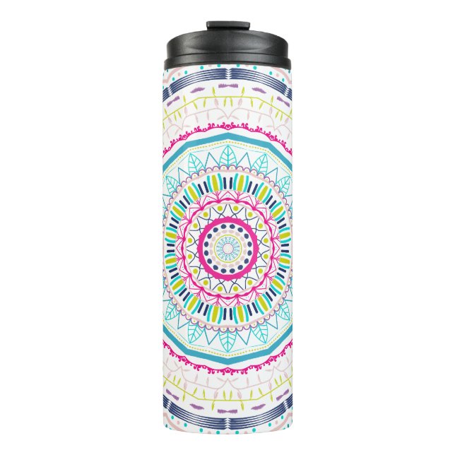 colourful mandala thermal tumbler (Front)