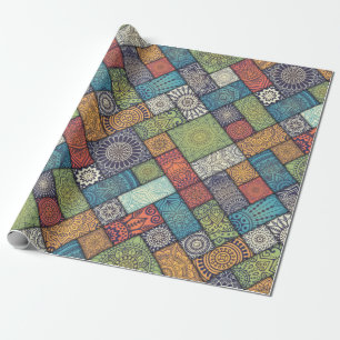 Colourful Mandala Tile Pattern Wrapping Paper