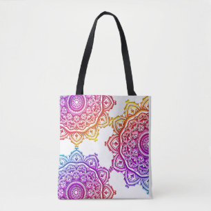 colourful mandala tote bag