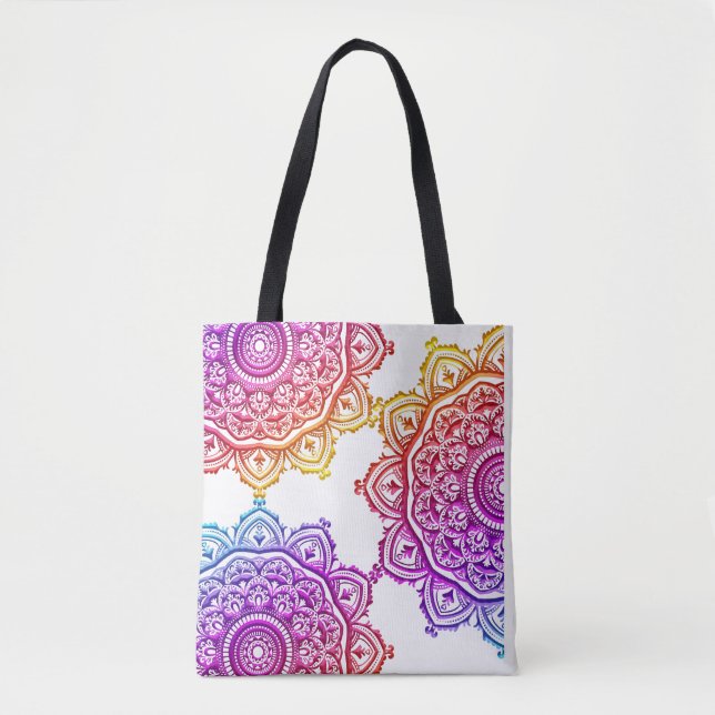 colourful mandala tote bag (Front)