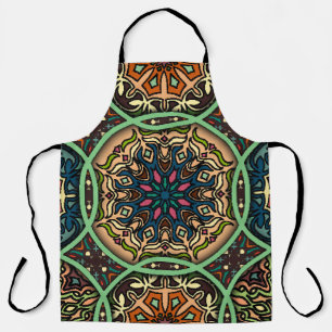 Colourful Mandala: Vintage Floral Hand Drawn Apron