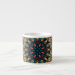 Colourful Mandala: Vintage Floral Hand Drawn Espresso Cup