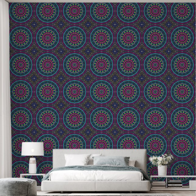colourful mandala wallpaper (Bedroom)