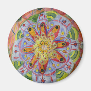Colourful mandala watercolor art Magnet