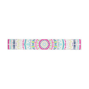 colourful mandala wraparound address label