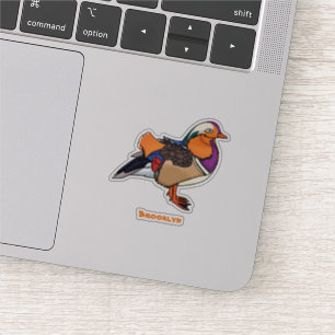 Colourful mandarin duck illustration
