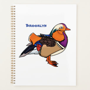 Colourful mandarin duck illustration planner
