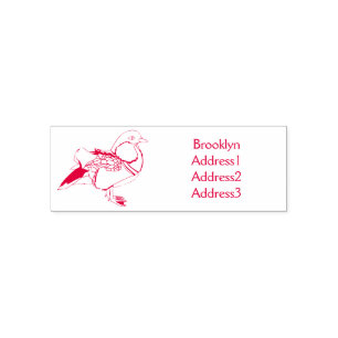 Colourful mandarin duck illustration self-inking stamp
