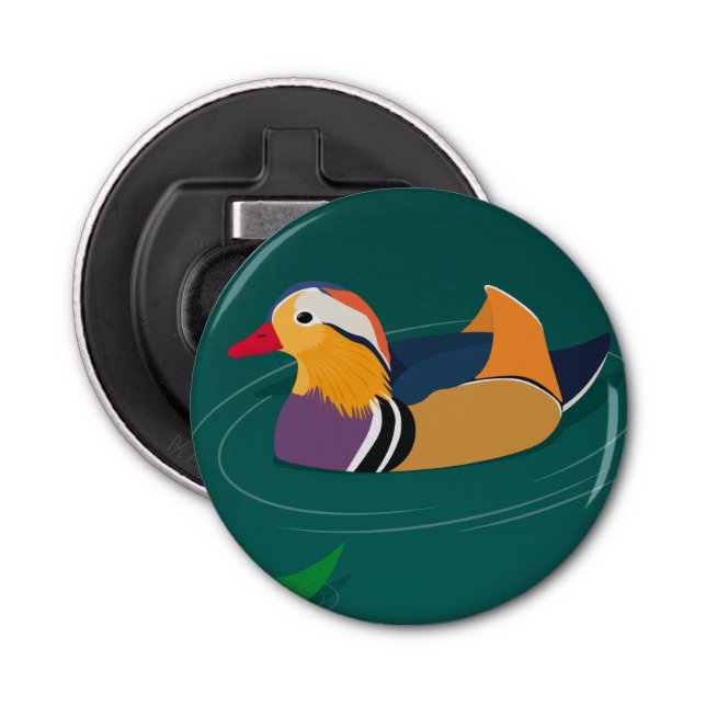 Colourful Mandarin Duck Modern Digital Art Bottle Opener (Front)