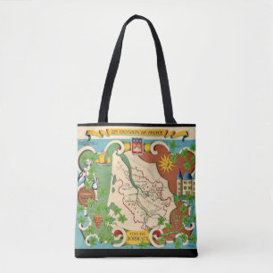 Colourful Map of Bordeaux France Shoulder Bag
