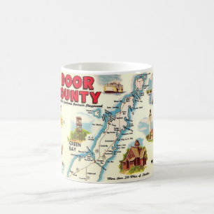 Colourful Map of Door County Mug