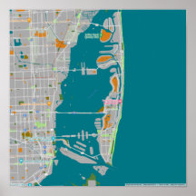 Colourful map of Miami