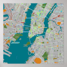 Colourful map of NYC