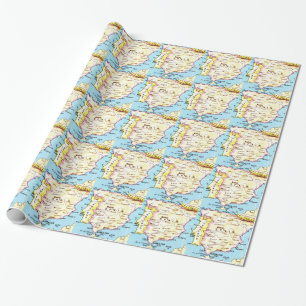 Colourful Map of Spain Design Wrapping Paper
