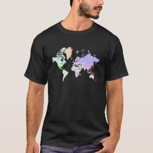 Colourful map of the world countries  internationa T-Shirt