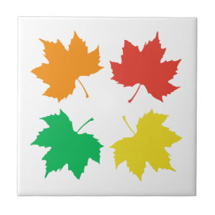 Colourful maple leaves pattern ceramic tile