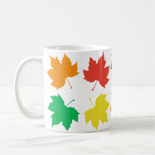 Colourful maple leaves pattern coffee mug