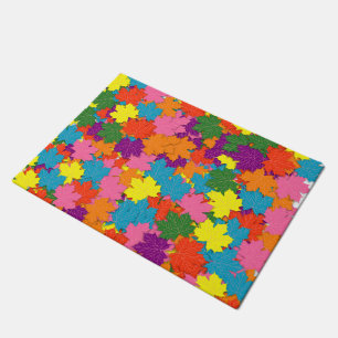 Colourful maple leaves pattern doormat