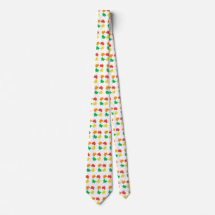 Colourful maple leaves pattern tie