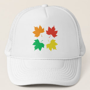 Colourful maple leaves pattern trucker hat