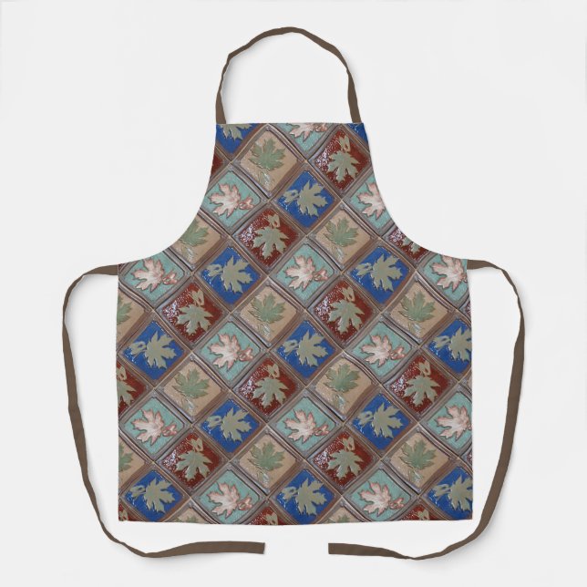 Colourful Maple leaves print Apron (Front)