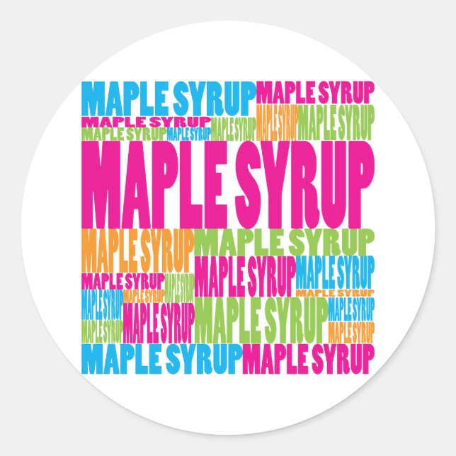 Colourful Maple Syrup Classic Round Sticker (Front)