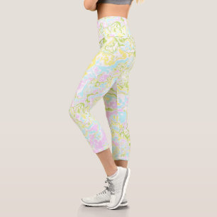 Colourful Marble 3 Capri Leggings